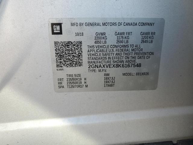 2019 CHEVROLET EQUINOX LT 2GNAXVEX8K6167548