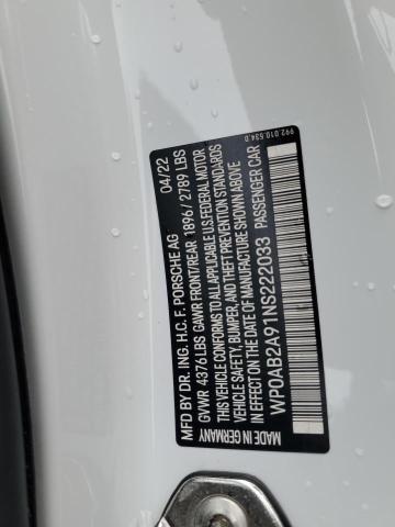 2022 PORSCHE 911 CARRER WP0AB2A91NS222033