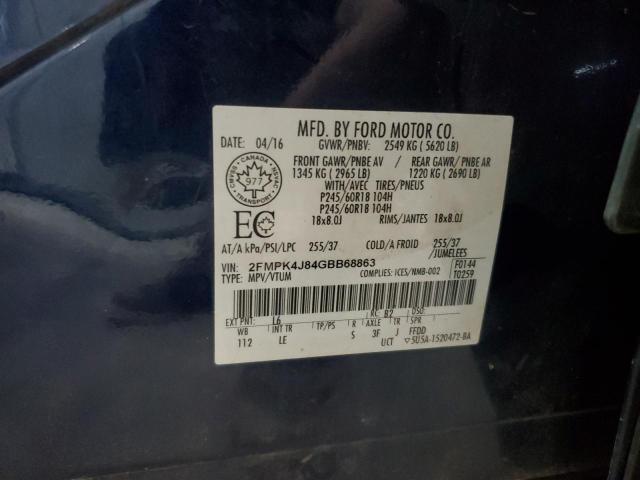 2016 FORD EDGE SEL 2FMPK4J84GBB68863