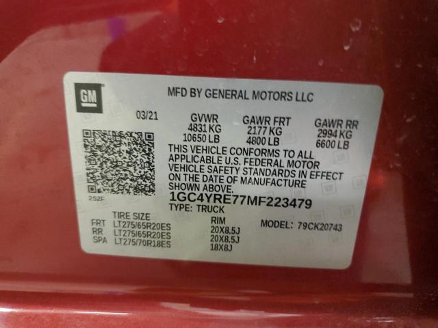 2021 CHEVROLET SILVERADO K2500 HIGH COUNTRY 1GC4YRE77MF223479