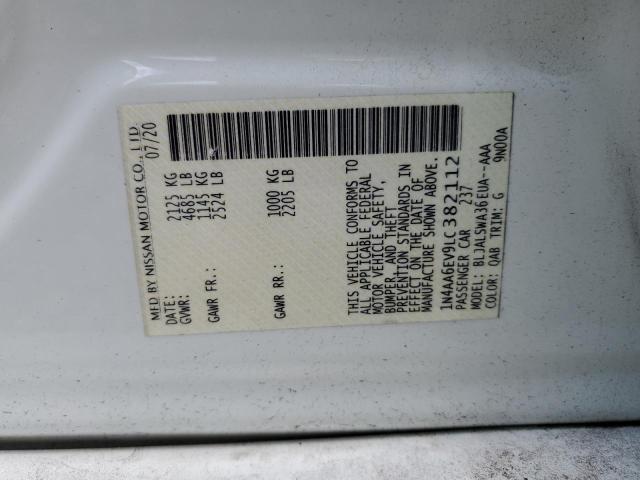 2020 NISSAN MAXIMA 1N4AA6EV9LC382112