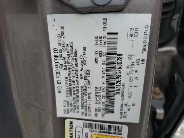 2016 LINCOLN MKZ 3LN6L2G98GR630288
