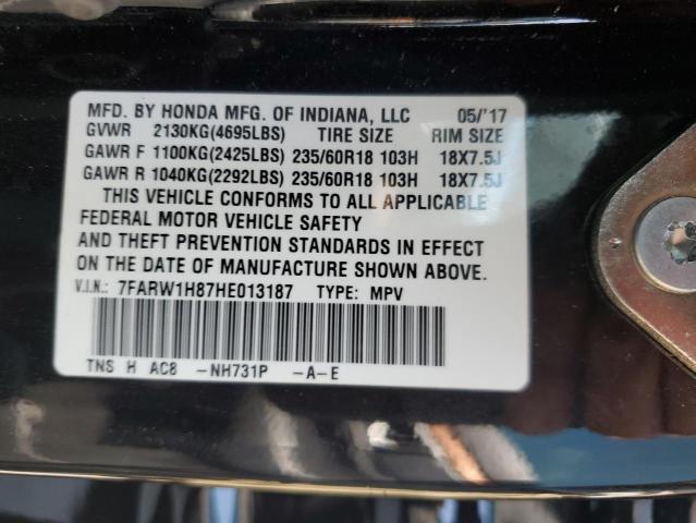 2017 HONDA CR-V EXL 7FARW1H87HE013187