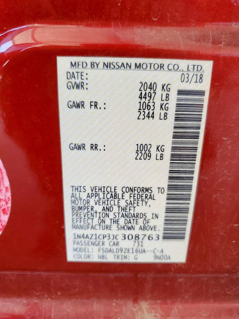 2018 NISSAN LEAF S 1N4AZ1CP3JC308763