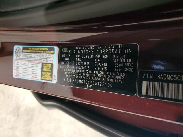 2016 KIA SEDONA EX KNDMC5C17G6122100