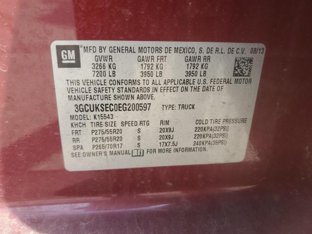 2014 CHEVROLET SILVERADO - 3GCUKSEC0EG200597