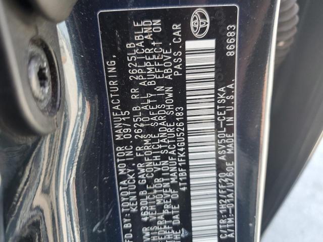 2016 TOYOTA CAMRY LE 4T1BF1FK4GU526183