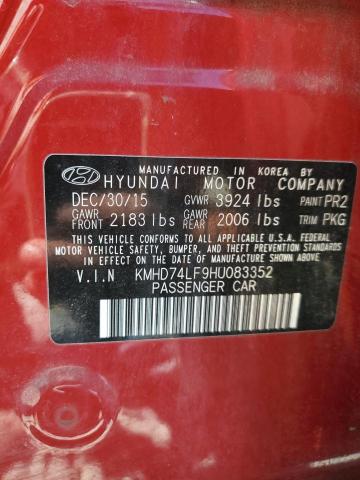 2017 HYUNDAI ELANTRA SE KMHD74LF9HU083352