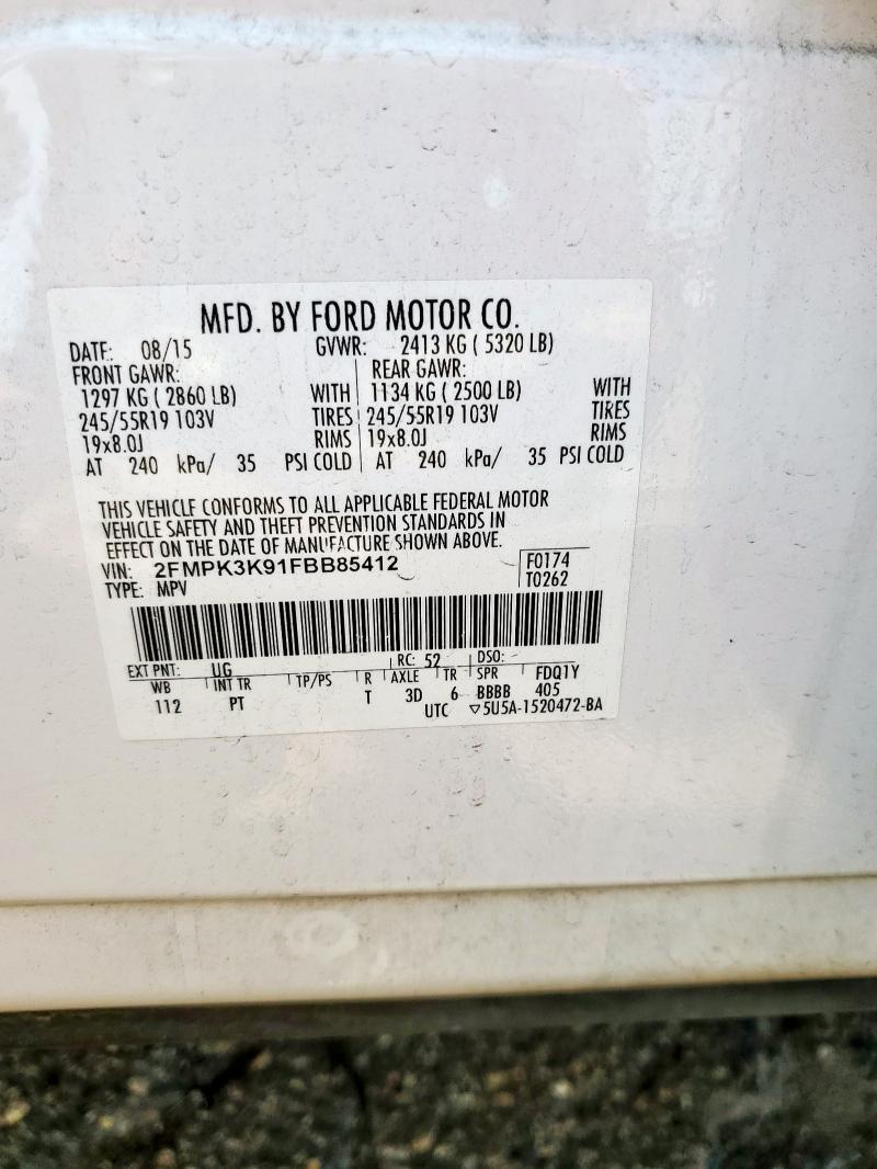 2015 FORD EDGE TITANIUM 2FMPK3K91FBB85412