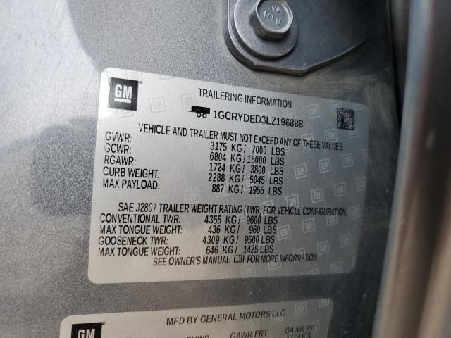 2020 CHEVROLET SILVERADO - 1GCRYDED3LZ196888