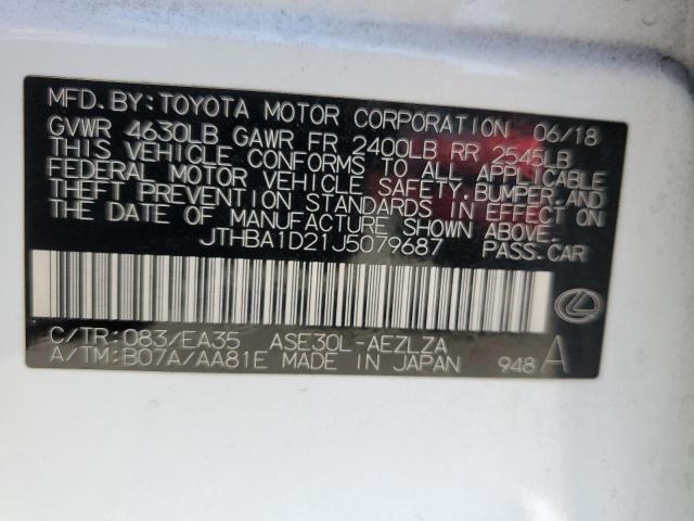 2018 LEXUS IS 300 JTHBA1D21J5079687