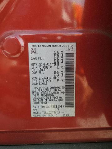 2016 NISSAN ROGUE S 5N1AT2MT5GC761347