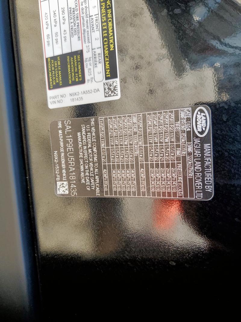 2024 LAND ROVER RANGE ROVE SAL1P9EU5RA181435