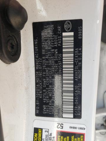 2022 TOYOTA CAMRY NIGH 4T1G31AK0NU597156