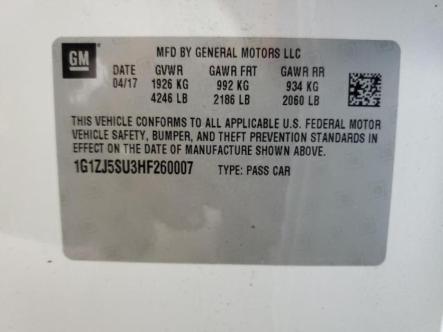 2017 CHEVROLET MALIBU HYB 1G1ZJ5SU3HF260007