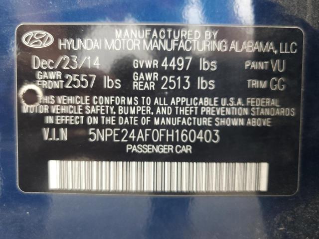 2015 HYUNDAI SONATA SE 5NPE24AF0FH160403