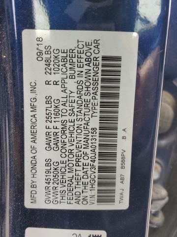 2018 HONDA ACCORD HYB 1HGCV3F40JA013158