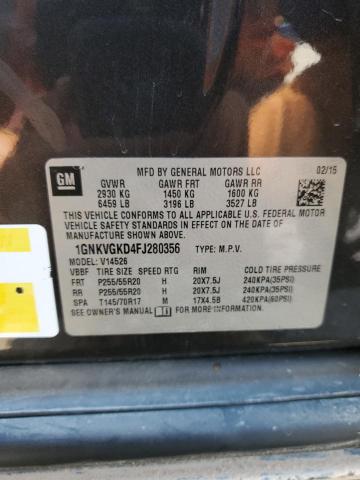 2015 CHEVROLET TRAVERSE L 1GNKVGKD4FJ280356