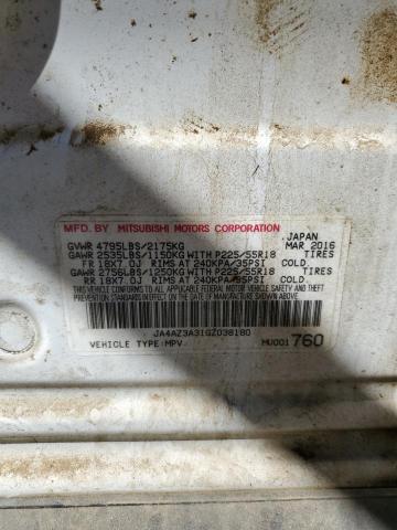 2016 MITSUBISHI OUTLANDER JA4AZ3A31GZ038180