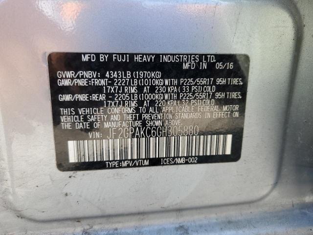2016 SUBARU CROSSTREK JF2GPAKC6GH305880