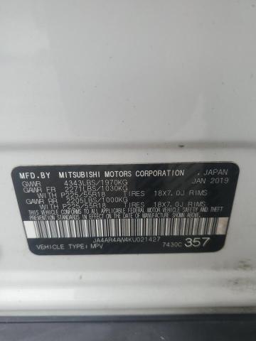 2019 MITSUBISHI OUTLANDER - JA4AR4AW4KU021427