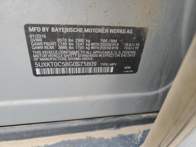 2016 BMW X5 XDR40E 5UXKT0C58G0S75809