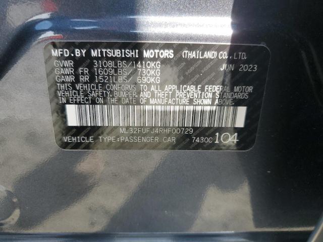 2024 MITSUBISHI MIRAGE G4 ML32FUFJ4RHF00729
