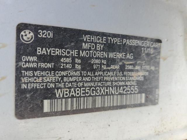 2017 BMW 320 XI WBA8E5G3XHNU42555
