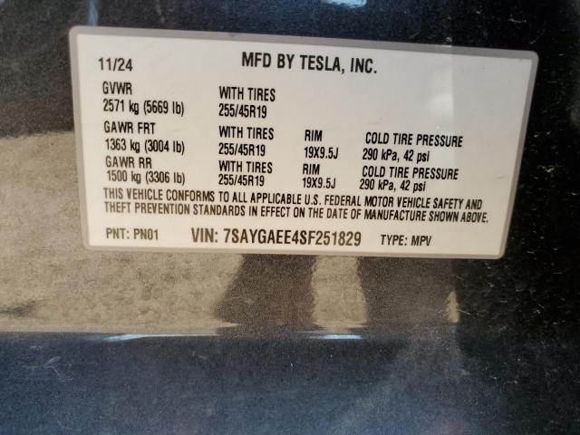 2025 TESLA MODEL Y #3312790107