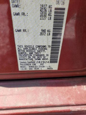2016 NISSAN ALTIMA 2.5 1N4AL3AP0GC282924