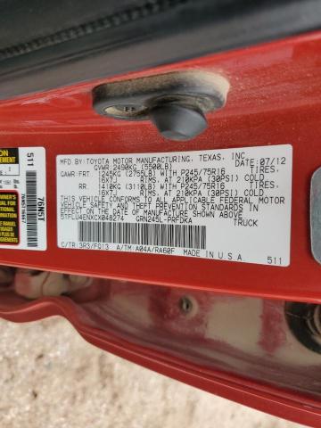 2012 TOYOTA TACOMA DOU - 5TFLU4ENXCX048274