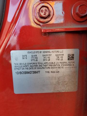2016 CHEVROLET CRUZE LS 1G1BC5SM4G7298477