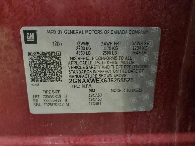 2018 CHEVROLET EQUINOX PREMIER 2GNAXWEX6J6255521