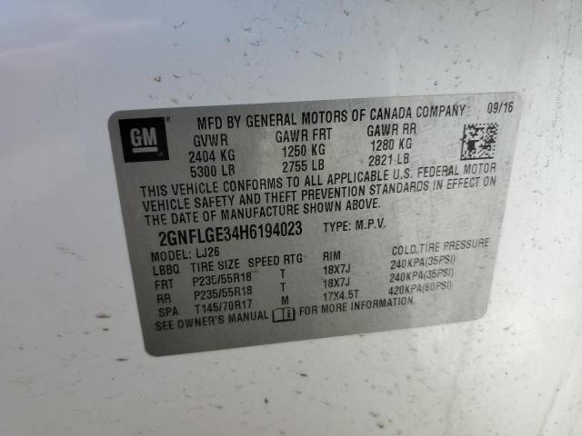 2017 CHEVROLET EQUINOX PREMIER 2GNFLGE34H6194023