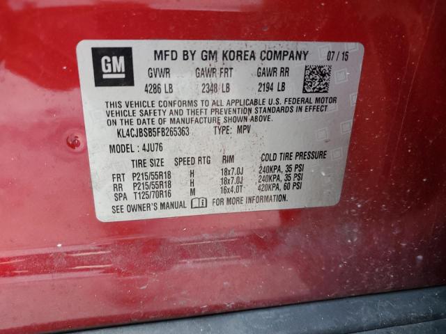 2015 BUICK ENCORE CON KL4CJBSB5FB265363