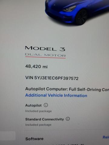 2023 TESLA MODEL 3 5YJ3E1EC6PF397572