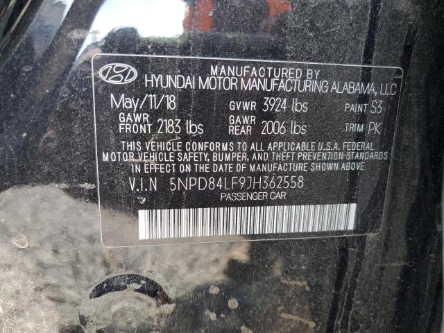 2018 HYUNDAI ELANTRA SEL 5NPD84LF9JH362558