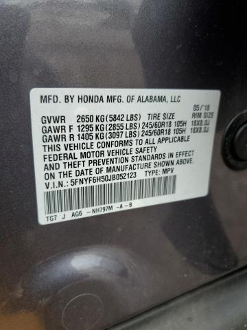 2018 HONDA PILOT EXL 5FNYF6H50JB052123