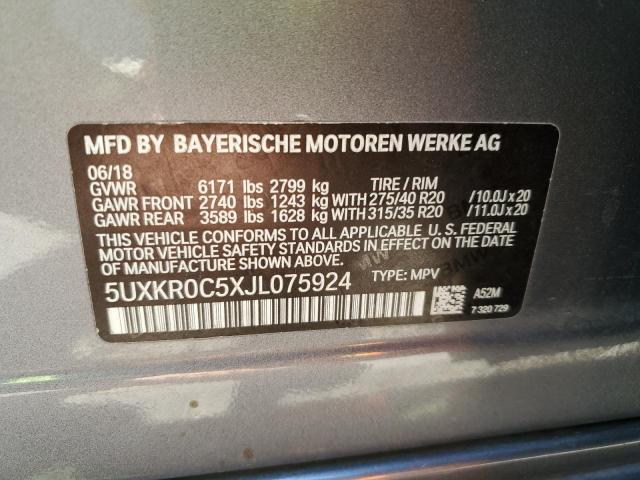 2018 BMW X5 XDRIVE35I 5UXKR0C5XJL075924