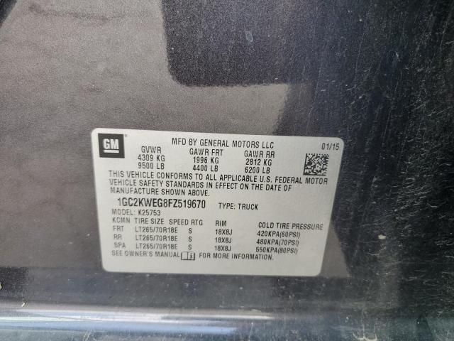 2015 CHEVROLET SILVERADO - 1GC2KWEG8FZ519670