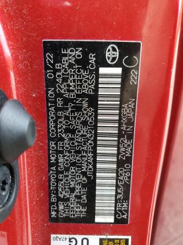 2022 TOYOTA PRIUS PRIM JTDKAMFP0N3210539