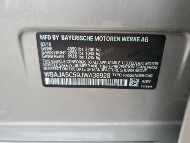 2018 BMW 530 I WBAJA5C59JWA38928