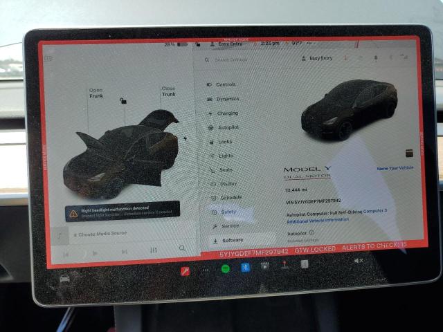 2021 TESLA MODEL Y 5YJYGDEF7MF297942