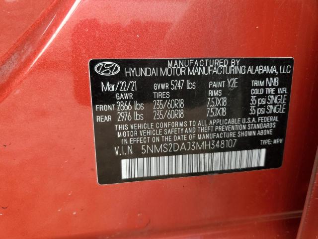 2021 HYUNDAI SANTA FE S 5NMS2DAJ3MH348107