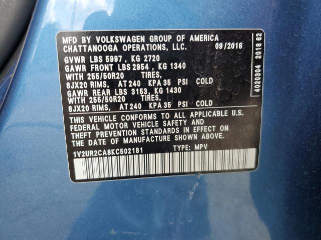 2019 VOLKSWAGEN ATLAS SE - 1V2UR2CA8KC502181