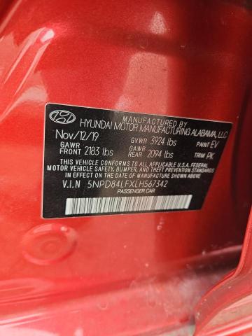 2020 HYUNDAI ELANTRA SE 5NPD84LFXLH567342