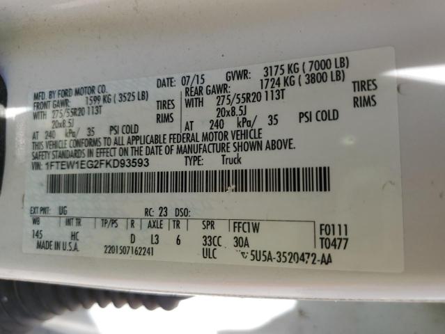 2015 FORD F150 SUPER 1FTEW1EG2FKD93593
