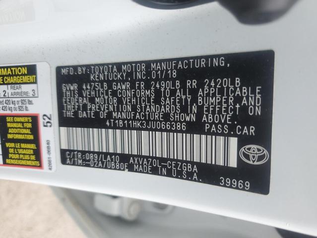 2018 TOYOTA CAMRY L - 4T1B11HK3JU066386
