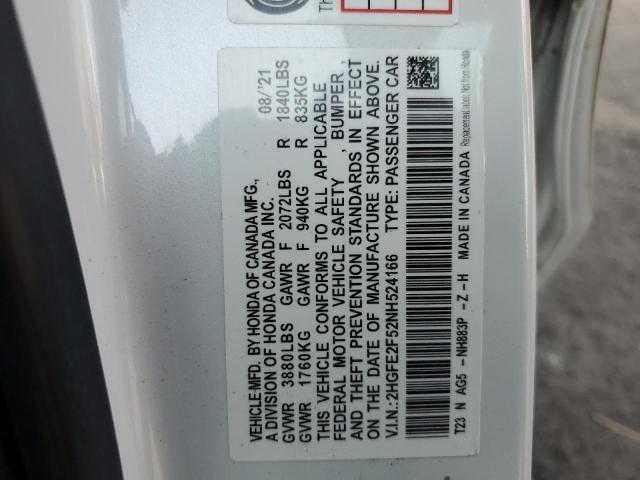 2022 HONDA CIVIC SPOR 2HGFE2F52NH524166