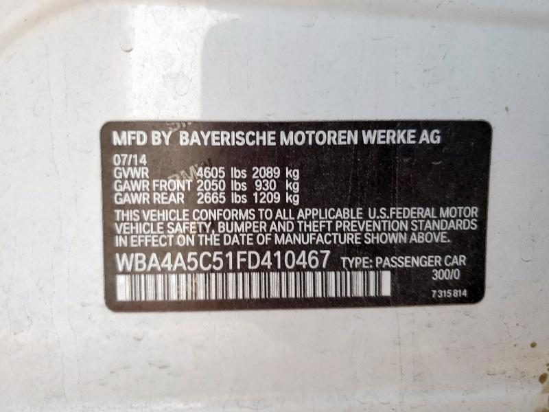 2015 BMW 428 I GRAN COUPE WBA4A5C51FD410467